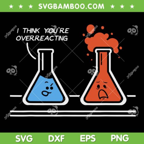 I Think You're Overreacting SVG PNG, Funny Nerd Science Chemistry SVG, Science Nerds DXF SVG PNG EPS