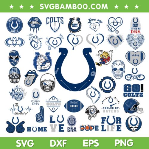 Indianapolis Colts Mega Bundle SVG, Colts Logo Bundle SVG, Football Team DXF SVG PNG EPS