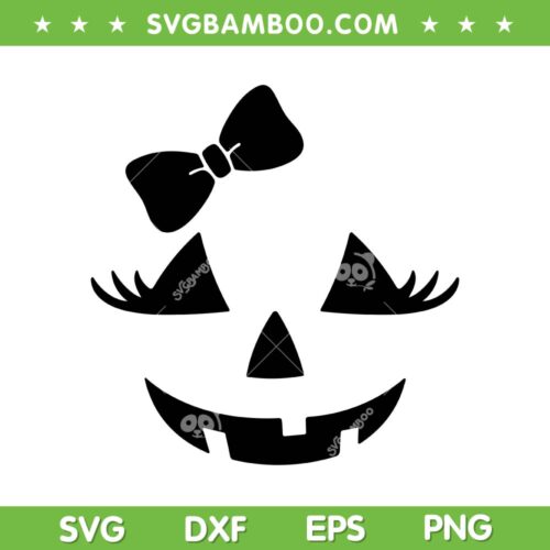 Jack O Lantern Eyelashes SVG PNG, Pumpkin Face Halloween Girls SVG, Scary Pumpkin Face DXF SVG PNG EPS