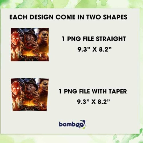 Jason Freddy Myers Horror Movie Tumbler Wrap PNG, Halloween Horror Friends 20oz Skinny Tumbler Template PNG