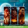 Jason Freddy Myers Horror Movie Tumbler Wrap PNG, Halloween Horror Friends 20oz Skinny Tumbler Template PNG