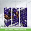 Kansas State Wildcats 3D Inflated Tumbler Wrap PNG, NCAA Football 20oz Skinny Tumbler Template PNG