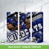 Kentucky Wildcats 3D Inflated Tumbler Wrap PNG, NCAA Wildcats Football Teams 20oz Skinny Tumbler Template PNG