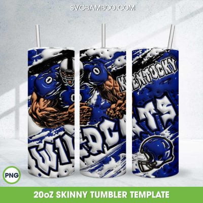 Kentucky Wildcats 3D Inflated Tumbler Wrap PNG, NCAA Wildcats Football Teams 20oz Skinny Tumbler Template PNG Kentucky Wildcats 3D Inflated Tumbler Wrap PNG, NCAA Wildcats Football Teams 20oz Skinny Tumbler Template PNG