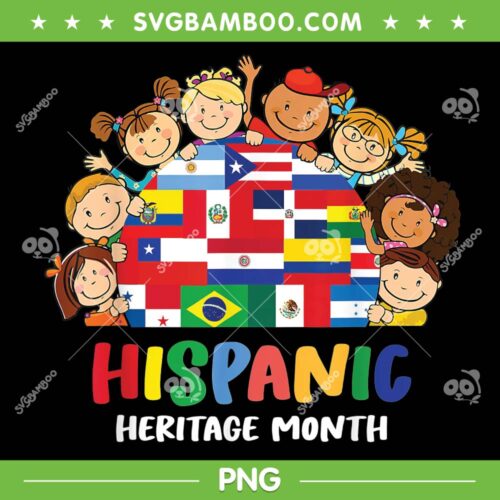 Kids Hispanic Heritage Month PNG, Children Latin Flags PNG, Hispanic Heritage Month PNG