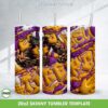 LSU Tigers 3D Inflated Tumbler Wrap PNG, NCAA LSU Tigers Football Teams 20oz Skinny Tumbler Template PNG