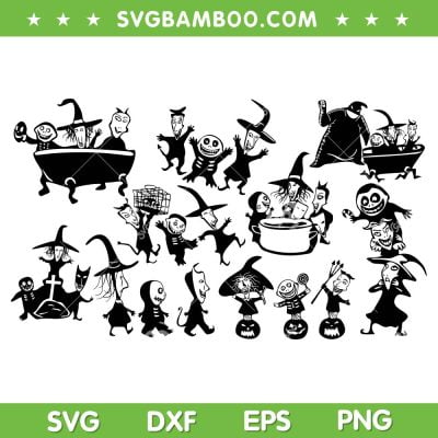 Lock Shock And Barrel SVG Bundle, The Nightmare Before Chirstmas Characters SVG Bundle, Jack And Sally DXF SVG PNG EPS
