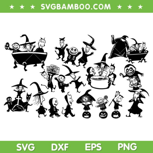 Lock Shock And Barrel SVG Bundle, The Nightmare Before Chirstmas Characters SVG Bundle, Jack And Sally DXF SVG PNG EPS