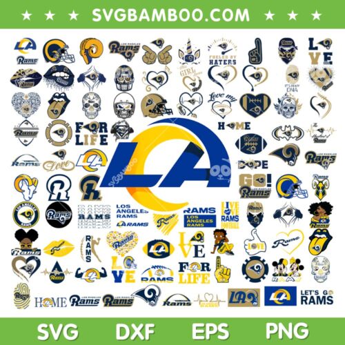 Los Angeles Rams Mega Bundle SVG, NFL Football Teams SVG Bundle, Rams Logo DXF SVG PNG EPS