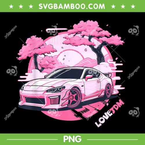 Love JDM Girl Racer PNG, Pink Japanese Race Car PNG, Love JDM Pink Car PNG