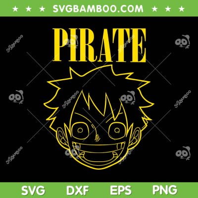 Luffy Pirate SVG PNG, One Piece Lufft Head SVG, One Piece Anime DXF SVG PNG EPS