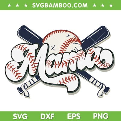 Mama Baseball SVG PNG, Football Mom SVG, Distressed Baseball Mama DXF SVG PNG EPS