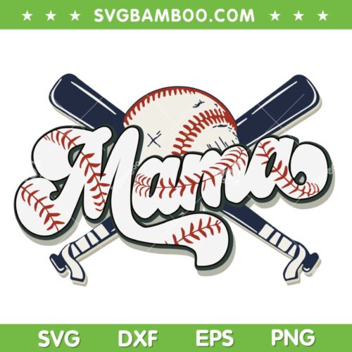 Mama Baseball SVG PNG, Football Mom SVG, Distressed Baseball Mama DXF SVG PNG EPS