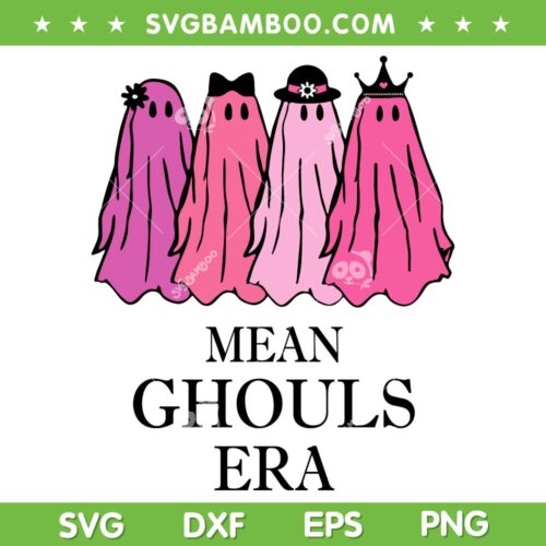 Mean Ghouls Era SVG PNG, Funny Ghost Pink Halloween SVG, Halloween Mean Girls DXF SVG PNG EPS