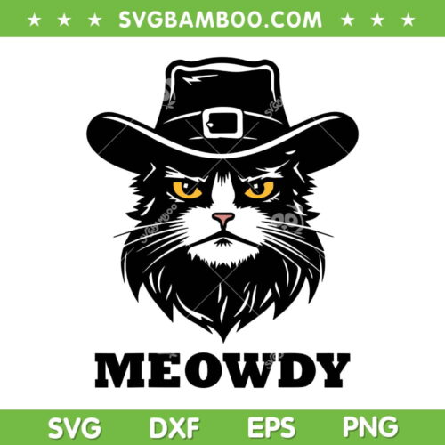 Meowdy Meme SVG PNG, Meow Howdy Funny SVG, Meowdy Cat DXF SVG PNG EPS