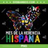 Mes De La Herencia Hispana PNG, Butterfly Latinx Countries Flag PNG, Country Flags Butterfly PNG