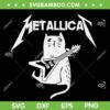 Mettalicat Rock Band SVG PNG, Funny Cat Guitar Rock SVG, Vintage Metallica Band Guitar DXF SVG PNG EPS