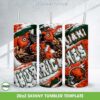 Miami Hurricanes 3D Inflated Tumbler Wrap PNG, NCAA Football Teams 20oz Skinny Tumbler Template PNG Miami Hurricanes 3D Inflated Tumbler Wrap PNG, NCAA Football Teams 20oz Skinny Tumbler Template PNG