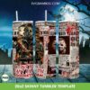 Michael Myers Newspaper Tumbler Wrap PNG, Halloween Horror Myers Killer 20oz Skinny Tumbler Template PNG