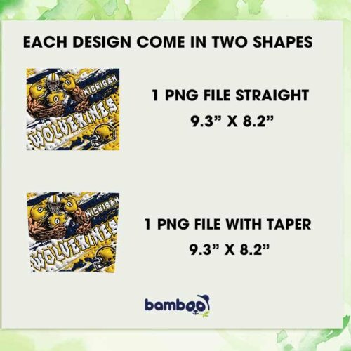 Michigan Wolverines 3D Inflated Tumbler Wrap PNG, Football Wolverines NCAA Teams 20oz Skinny Tumbler Template PNG Michigan Wolverines 3D Inflated Tumbler Wrap PNG, Football Wolverines NCAA Teams 20oz Skinny Tumbler Template PNG