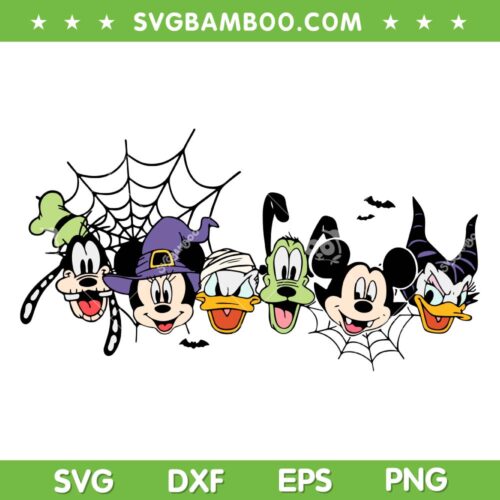 Mickey And Friends Head Halloween SVG, Disney Mouse Trick Or Treat SVG, Mickey Halloween DXF SVG PNG EPS