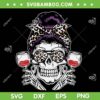 Momster Leopard Wine Halloween SVG, Skull Messy Bun Momster SVG, Messy Bun Halloween DXF SVG PNG EPS Momster Leopard Wine Halloween SVG, Skull Messy Bun Momster SVG, Messy Bun Halloween DXF SVG PNG EPS