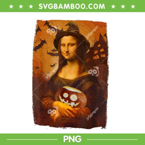 Mona Lisa With Pumpkin PNG, Halloween Mona Lisa PNG, Mona Lisa Scary PNG