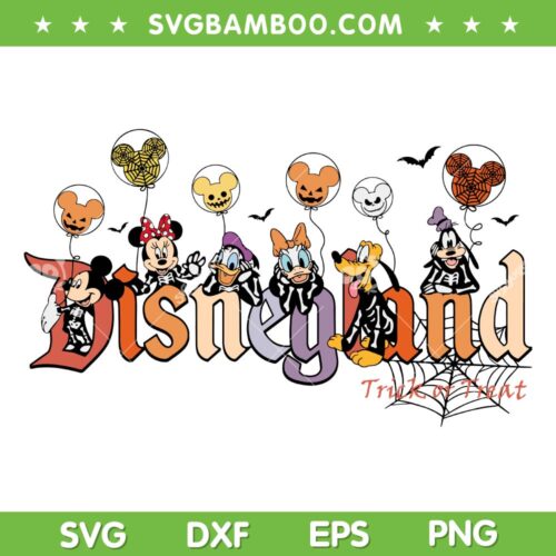 Disneyland Trick Or Treat SVG PNG, Mouse And Friends Halloween SVG, Cute Disney Halloween DXF SVG PNG EPS