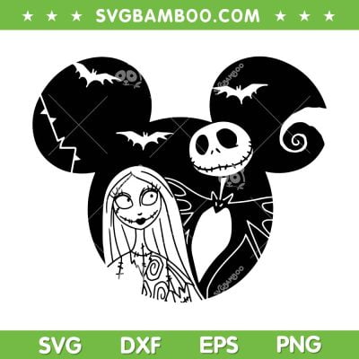 Mouse Ear The Nightmare Before Christmas SVG, Jack And Sally Halloween Mickey Ear SVG, Mickey Head Halloween DXF SVG PNG EPS Mouse Ear The Nightmare Before Christmas SVG, Jack And Sally Halloween Mickey Ear SVG, Mickey Head Halloween DXF SVG PNG EPS