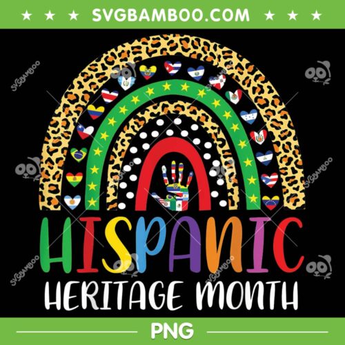 National Hispanic Heritage Month Rainbow Leopard PNG, Rainbow Hispanic Flags PNG, Rainbow All Countries Flags PNG
