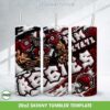 New Mexico State Aggies 3D Inflated Tumbler Wrap PNG, NMSU Aggies Logo 20oz Skinny Tumbler Template PNG