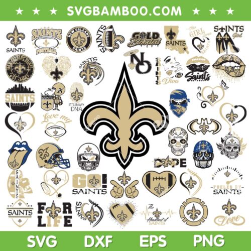 New Orleans Saints Mega Bundle SVG, NFL Football Teams SVG Bundle, Saints Logo DXF SVG PNG EPS