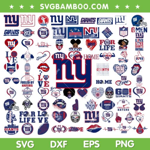 New York Giants Mega Bundle SVG, NFL Football Teams SVG Bundle, Giants Logo DXF SVG PNG EPS