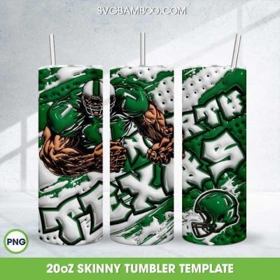 North Texas 3D Inflated Tumbler Wrap PNG, North Texas Mean Green 20oz Skinny Tumbler Template PNG North Texas 3D Inflated Tumbler Wrap PNG, North Texas Mean Green 20oz Skinny Tumbler Template PNG