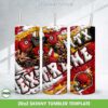 North Texas Extreme 3D Inflated Tumbler Wrap PNG, Extreme Football Teams NCAA 20oz Skinny Tumbler Template PNG