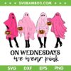 On Wednesday We Wear Pink SVG PNG, Breast Cancer Awareness Ghost SVG, Pink Girl Ghost DXF SVG PNG EPS