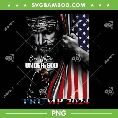 One Nation Under God Trump 2024 PNG, God American Flag PNG, Trump 2024 Flag PNG