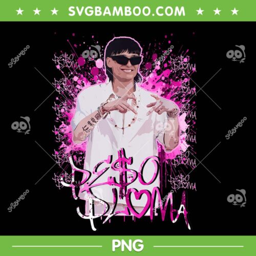 Pe$o Pluma Pink Splatter PNG, Peso Pluma Tour PNG, Peso Pluma Pink Heart PNG