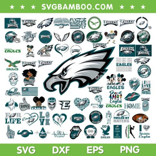 Philadelphia Eagles Mega Bundle SVG, NFL Football Teams SVG Bundle, Eagles Logo DXF SVG PNG EPS