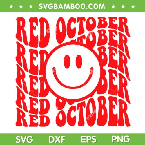 Phillies Red October SVG PNG, Red October Smiley Face SVG, Philadelphia Phillies DXF SVG PNG EPS