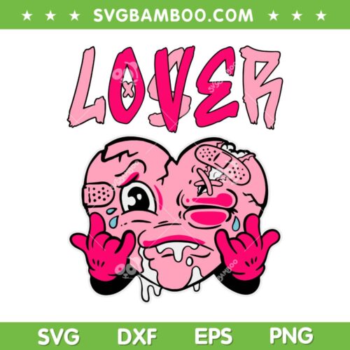 Pink Loser Lover SVG PNG, Pink Drip Heart SVG, Loser Lover Heart Sad DXF SVG PNG EPS