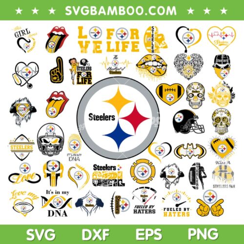 Pittsburgh Steelers Mega Bundle SVG, NFL Football Teams SVG Bundle, Steelers Logo DXF SVG PNG EPS