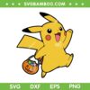 Pokemon Halloween Trick Or Treat SVG, Pikachu Pumpkin Candy SVG, Cute Pikachu Halloween DXF SVG PNG EPS