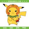 Pokemon Pikachu Halloween SVG PNG, Cute Pikachu Pumpkin Head SVG, Halloween Pumkin With Pikachu DXF SVG PNG EPS