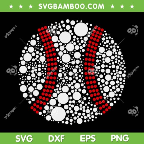 Polka Dot Baseball SVG PNG, Happy Dot Day Football SVG, Polka Dot Sports DXF SVG PNG EPS