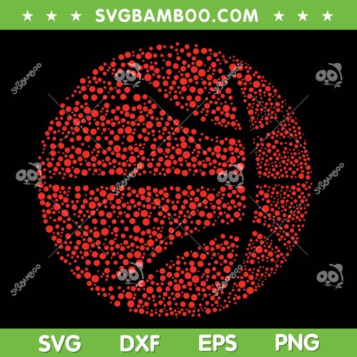 Polka Dot Basketball SVG PNG, Football Player International Dot Day SVG, Love Basketball DXF SVG PNG EPS
