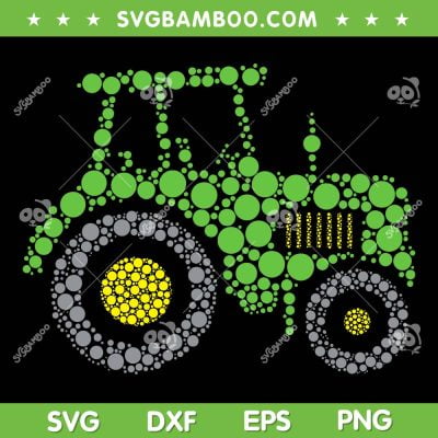Polka Dot Truck SVG PNG, Dot Day 2023 For Truck Lover SVG, Truck Green And Yellow Polka Dots DXF SVG PNG EPS