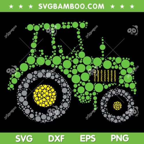 Polka Dot Truck SVG PNG, Dot Day 2023 For Truck Lover SVG, Truck Green And Yellow Polka Dots DXF SVG PNG EPS
