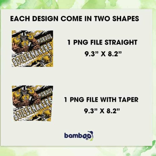 Purdue Boilermakers 3D Inflated Tumbler Wrap PNG, NCAA Football Bowl 20oz Skinny Tumbler Template PNG