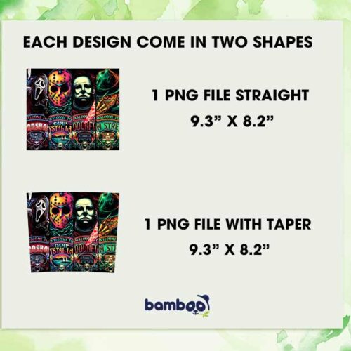 Retro Ghostface Jason Myers Freddy Halloween Tumbler Wrap PNG, Horror Movie Killers 20oz Skinny Tumbler Template PNG